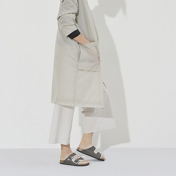 Birkenstock Arizona Shearling Grey Leather ���������� ������� ��� ���� ����� 