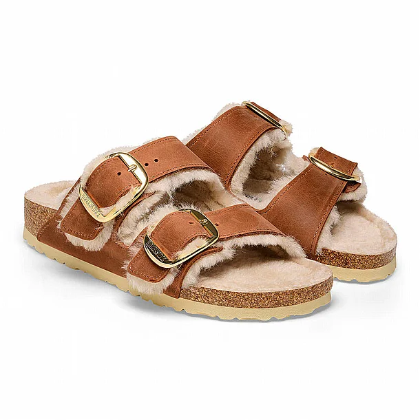 ����� ���� ��������� ������� ��� � Birkenstock Arizona Big Buckle Teddy Eggshell