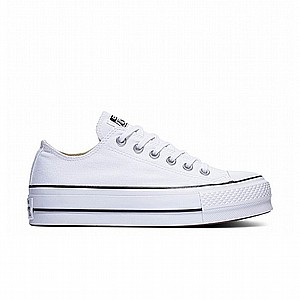 CONVERSE All Star Lift Platform- אולסטאר פלטפורמה לבן בד CONVERSE All Star Lift Platform- אולסטאר פלטפורמה לבן בד