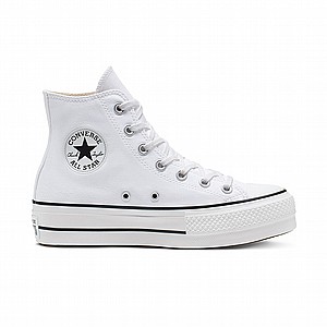 Converse Chuck Taylor All Star Canvas Platform - קונברס אולסטאר לבן גבוהה מבד לאישה Converse Chuck Taylor All Star Canvas Platform - קונברס אולסטאר לבן גבוהה מבד לאישה