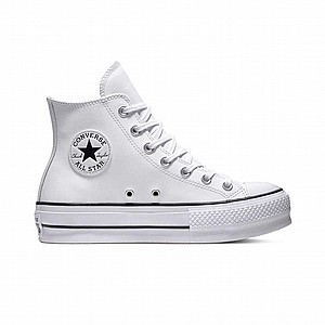 Converse Chuck Taylor All Star Hi Leather - נעלי קונברס עור לבן Converse Chuck Taylor All Star Hi Leather - נעלי קונברס עור לבן