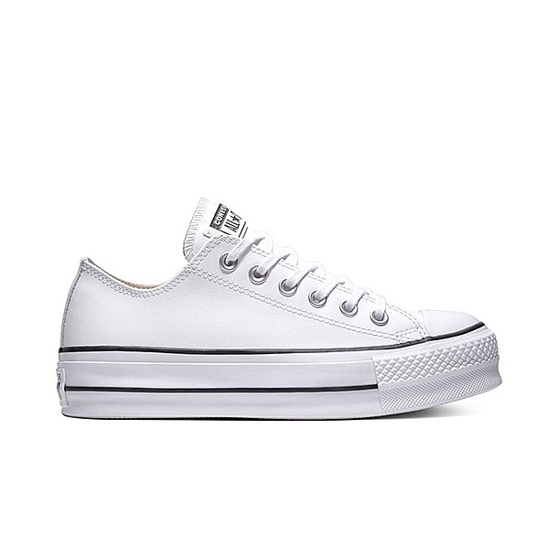 CONVERSE All-Star CHUCK TAYLOR ALL STAR LEATHER PLATFORM -אולסטאר פלטפורמה עור לבן