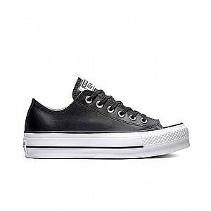CONVERSE All-Star CHUCK TAYLOR - אולסטאר פלטפורמה עור שחור CONVERSE All-Star CHUCK TAYLOR - אולסטאר פלטפורמה עור שחור