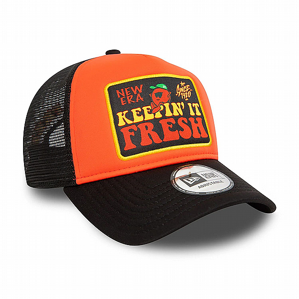 ��� ��� ���� ��� ���� ��� � NEW ERA Keepin It Fresh Patch Orange A-Frame Trucker Cap
