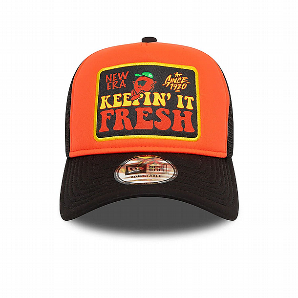 ��� ��� ���� ��� ���� ��� � NEW ERA Keepin It Fresh Patch Orange A-Frame Trucker Cap
