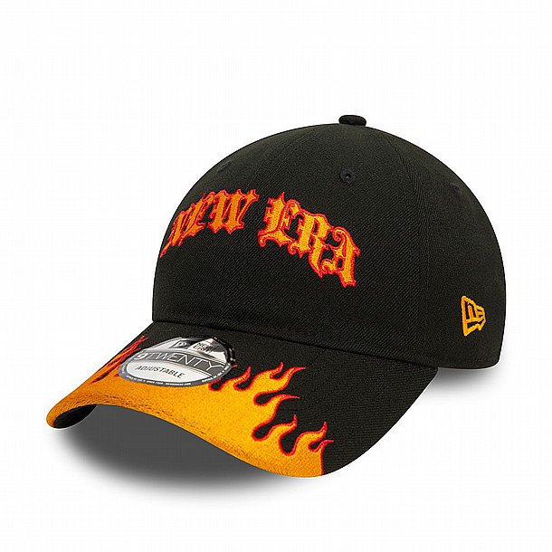 ��� ��� ���� ���� � NEW ERA Race Black and Green Flame 9TWENTY Adjustable Cap