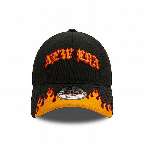 ��� ��� ���� ���� � NEW ERA Race Black and Green Flame 9TWENTY Adjustable Cap