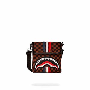 ��� �� ����������� � SPRAYGROUND CREAM CHECK SHARK CENTRAL MESSENGER SLING