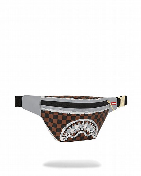 ��� ���� ����������� � SPRAYGROUND CREAM AND BROWN TEAR CHECK SAVVY CROSSBODY