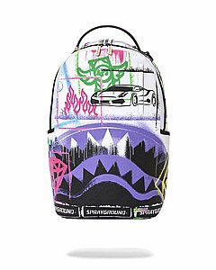 תיק גב ספרייגראונד -SPRAYGROUND STENCIL SHARK ATTACK BLACK AND WHITE SPLIT BACKPACK תיק גב ספרייגראונד -SPRAYGROUND STENCIL SHARK ATTACK BLACK AND WHITE SPLIT BACKPACK