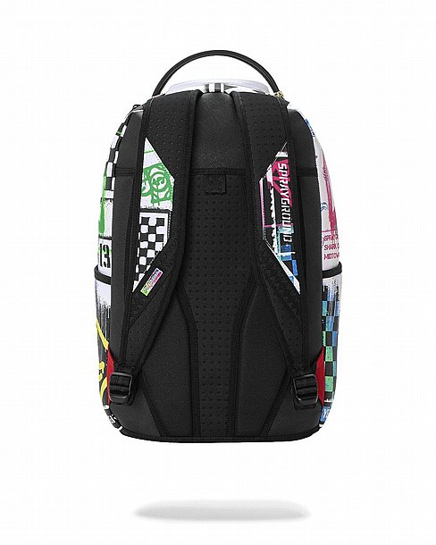 ��� �� ����������� -SPRAYGROUND STENCIL SHARK ATTACK BLACK AND WHITE SPLIT BACKPACK