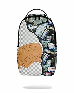 תיק גב ספרייגראונד -SPRAYGROUND CREAM CHECK FULL OF CASH BACKPACK תיק גב ספרייגראונד -SPRAYGROUND CREAM CHECK FULL OF CASH BACKPACK