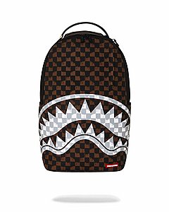 תיק גב ספרייגראונד -SPRAYGROUND BROWN AND CREAM DRIP CHECK SHARK BACKPACK תיק גב ספרייגראונד -SPRAYGROUND BROWN AND CREAM DRIP CHECK SHARK BACKPACK