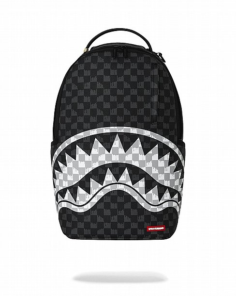 ��� �� ����������� -SPRAYGROUND BLACK AND WHITE DRIP CHECK SHARK BACKPACK