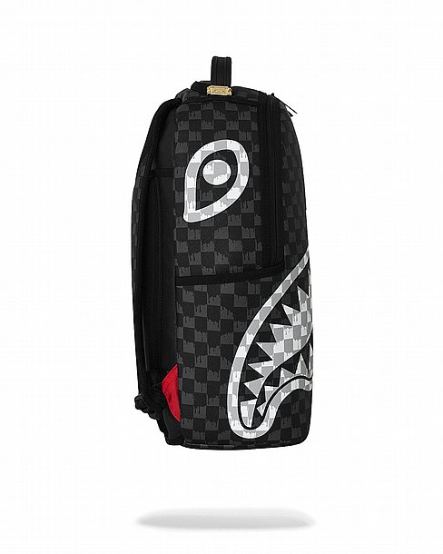 ��� �� ����������� -SPRAYGROUND BLACK AND WHITE DRIP CHECK SHARK BACKPACK