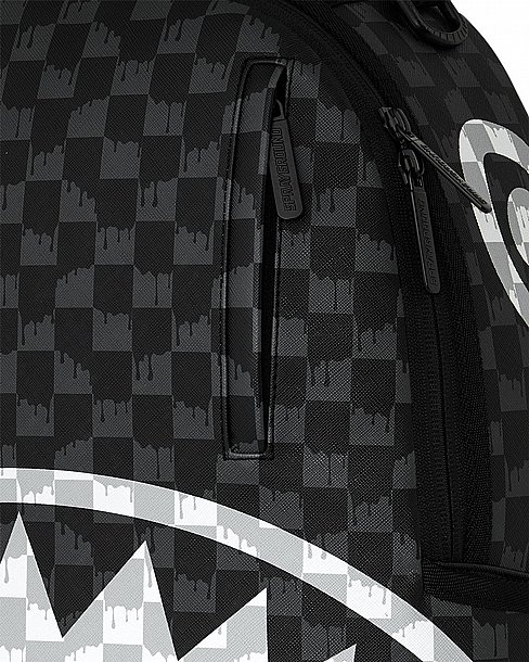 ��� �� ����������� -SPRAYGROUND BLACK AND WHITE DRIP CHECK SHARK BACKPACK