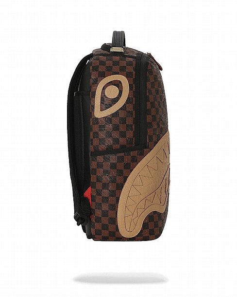 ��� �� ����������� -SPRAYGROUND EMBOSSED CHECK BROWN BACKPACK