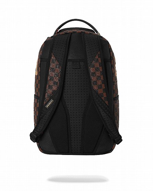 ��� �� ����������� -SPRAYGROUND EMBOSSED CHECK BROWN BACKPACK