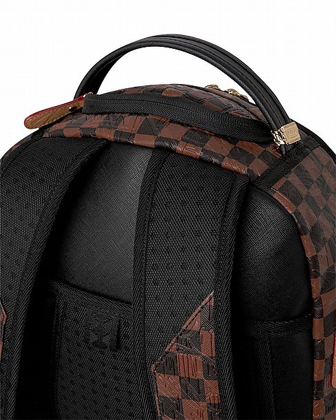 ��� �� ����������� -SPRAYGROUND EMBOSSED CHECK BROWN BACKPACK