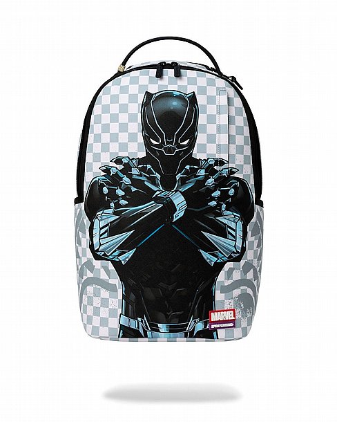 ��� �� ����������� -SPRAYGROUND MARVEL BLACK PANTHER WAKANDA FOREVER ON WHITE CHECK BACKPACK