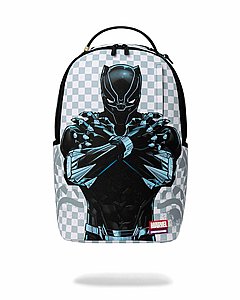 תיק גב ספרייגראונד -SPRAYGROUND MARVEL BLACK PANTHER WAKANDA FOREVER ON WHITE CHECK BACKPACK תיק גב ספרייגראונד -SPRAYGROUND MARVEL BLACK PANTHER WAKANDA FOREVER ON WHITE CHECK BACKPACK