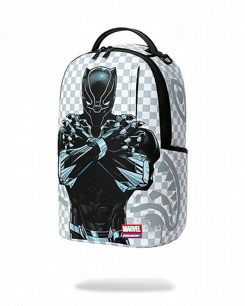 ��� �� ����������� -SPRAYGROUND MARVEL BLACK PANTHER WAKANDA FOREVER ON WHITE CHECK BACKPACK