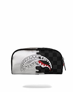 ���� ����������� � SPRAYGROUND SILVER SIDE DRIP BLACK CHECK PENCIL POUCH