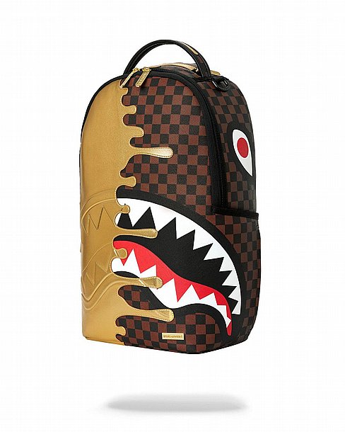 ��� �� ����������� -SPRAYGROUND SHARKS IN PARIS GOLD DRIP BACKPACK
