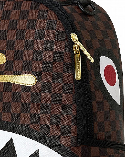 ��� �� ����������� -SPRAYGROUND SHARKS IN PARIS GOLD DRIP BACKPACK