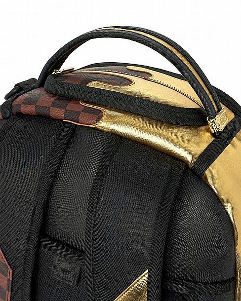 ��� �� ����������� -SPRAYGROUND SHARKS IN PARIS GOLD DRIP BACKPACK