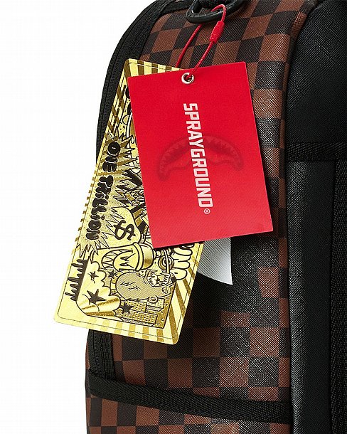 ��� �� ����������� -SPRAYGROUND SHARKS IN PARIS GOLD DRIP BACKPACK
