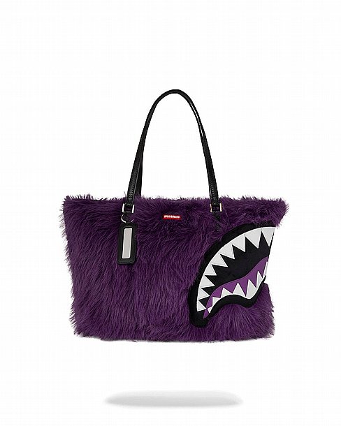 ��� �� ����������� � SPRAYGROUND FUR CRAY PURPLE TOTE