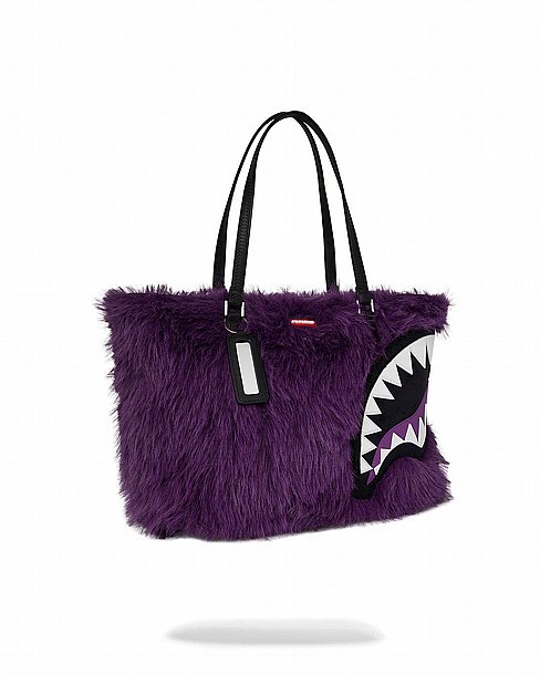��� �� ����������� � SPRAYGROUND FUR CRAY PURPLE TOTE