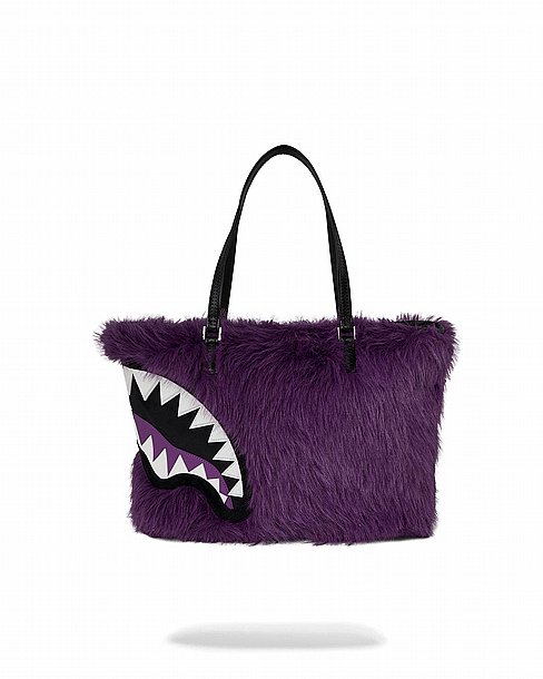 ��� �� ����������� � SPRAYGROUND FUR CRAY PURPLE TOTE