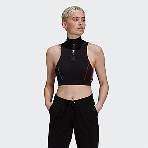 Adidas -טופ בטן סגירת ריץ רץ שחור Adidas -טופ בטן סגירת ריץ רץ שחור