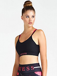 GUESS TOP - טופ נשים שחור GUESS TOP - טופ נשים שחור
