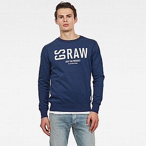 G STAR-RAW - סוויטשירט לוגו, כחול רויאל G STAR-RAW - סוויטשירט לוגו, כחול רויאל